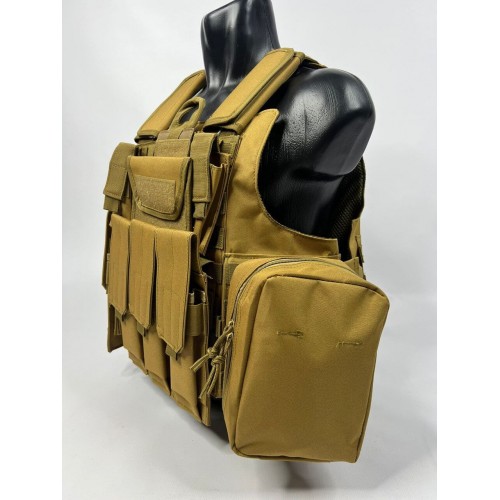 Тактический разгрузочный жилет «5 / пять карманов» с подсумками Tactical Molle Plate Carrier для съемных бронепластин в Тольятти